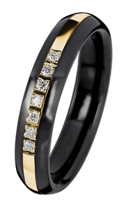 Tuotekuva BLACK DUETTO /YELLOWGOLD DIAMOND RING