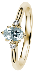 Tuotekuva TIMANTTI/ AKVAMARIINISORMUS ROSA