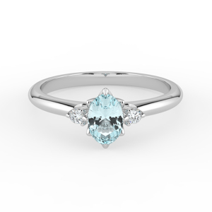 TIMANTTI/ AKVAMARIINISORMUS ROSA - Kohinoor - Kultakeskus Oy