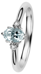 Tuotekuva TIMANTTI/ AKVAMARIINISORMUS ROSA