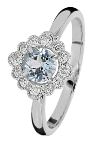 Tuotekuva TIMANTTISORMUS AKVAMARIINILLA BELLIS