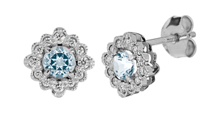 Tuotekuva TIMANTTIKORVAKORUT AKVAMARIINILLA BELLIS